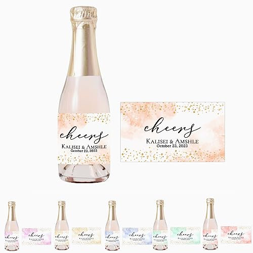 Personalized Wedding Wine Bottle Stickers 10PCS Set Champagne Bottle Labels for Wedding, Bridal Shower, Birthday, Graduation Party and All Events (Champagne Bottle Labels Stickers - 4)