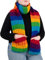 Kunst und Magie Bunter Wollschal mit Taschen Regenbogen Schal XXL Boho Hippie Goa Rainbow
