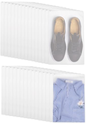 30 Stück Zip Beutel Groß, 40×30cm 45×30cm Reisetaschen set plastikbeutel mit Reißverschluss, Koffer Organizer Tasche, wiederverwendbare transparente Reisetasche von Kleidung Schuhen