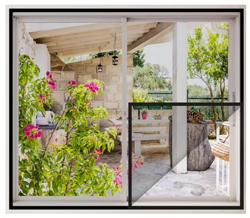MYCARBON Mosquitera para Ventana 1pcs 80x100cm, Instalar Facilmente sin Taladrar, Malla Mosquitera para Toda Ventana, Sin Cortar, Negro