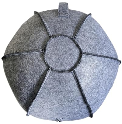 Harilla Yoga-Ball-Hülle, Pilates-Ball-Hülle aus Filz, atmungsaktive Sitzball-Hülle, Gymnastikball-Hülle für Büro, Training, drinnen und draußen, Durchmesser 55 cm, Hellgrau
