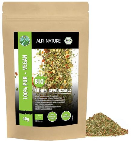 Alpi Nature Assaisonnement BIO pour Œufs Brouillés 40g, Sel d'Assaisonnement pour Œufs et Omelettes