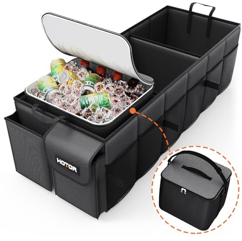 HOTOR Trunk Organizer, Sturdy Foldable with Cooler for Car, Sudan & SUV