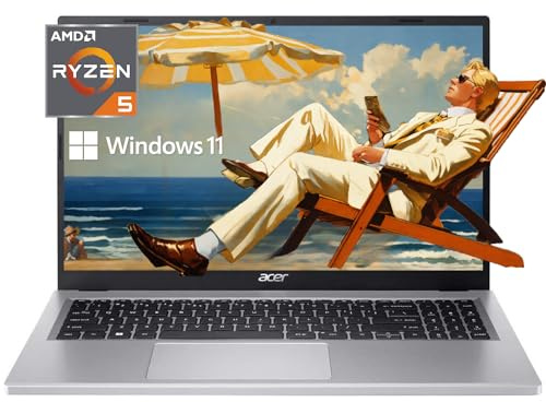 acer Aspire Laptop, 15.6 FHD (1920 x 1080) Display, AMD Ryzen 5 7520U Quad-core Processor, 16GB RAM | 1TB PCIe SSD, AMD Radeon Graphics, Long Battery Life, Bluetooth, Windows 11 Pro, Silver