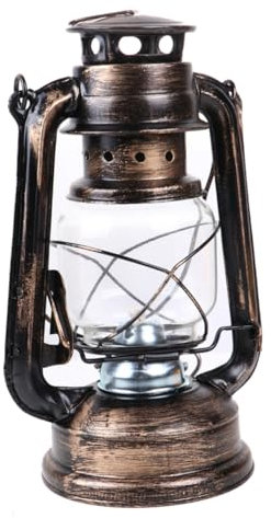 YARNOW Retro Kerosene Lamp Iron Hanging Lantern 24cm Old Bronze Outdoor Desktop Adornment for Garden