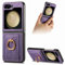 Knoowcase for Samsung Galaxy Z Flip 6 Case Samsung Z Flip 7 FE Phone Case Wallet Shockproof Bumper Case with Ring Holder Card Slots PU Leather Cover Anit-Fall Anti-Drop Kickstand Back Case, Purple
