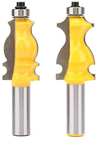 2 PCS Handrail Router Bit Set, 1/2″ Shank Fishtail Handrail Fish Type Handrail Router Bit Woodworking Milling Cutter Tool