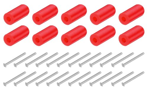sourcing map 48pcs Electrical Outlet Spacers Extender Kit Include 24pcs 25mm Switch Receptacle Screw Spacers and 24pcs 1-1/2 Inch 6-32 Thread Flat Head Long Socket Screw