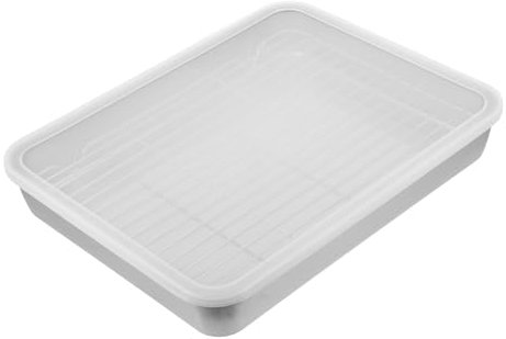 Stainless Steel Roasting Pan Set with Lid and Rack Rectangular Baking Tray for Cooking and Baking Multiuse Oven Roasting Tray for BBQ and Turkey