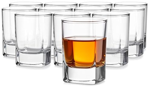 Glasmark KROSNO 1992 Bicchierini da Shot con Fondo Pesante – Set 12 Pezzi – 55 ml – Trasparente – Lavabile in Lavastoviglie