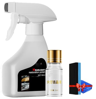 Lifesparking Scheinwerfer-Restaurierungsspray, 180 ml Autoscheinwerfer-Reinigungsset, Scheinwerfer-Aufbereitungsset, ohne Schleifen oder Demontage (1pcs)