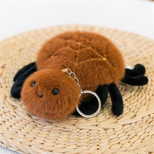 AQCQDQ Insekt Kuscheltier, Stofftier Insekten Spielzeug, Niedlich Spinne Biene Raupen-Schlüsselanhänger, Plüsch Insekt, Geschenk für Mädchen und Jungen (Spinne)