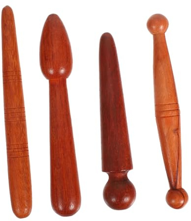 Mikinona 4 Stück Gesichtsmassagegeräte mit Triggerpunkt Massagestab und Handmassagegerät zur Akupressur und Müdigkeitslinderung für Traditionelle Chinesische Massage zu Hause