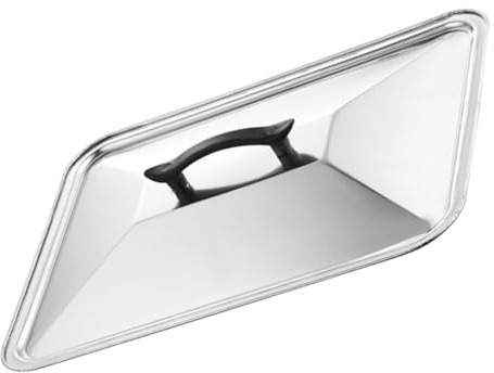 Veemoon Inox Coperchio Rettangolare Alimenti Acciaio in e Barbecue Casa | Argento, Protegge Cibo e Vassoio, Resistente a Ruggine e Deformazioni, Facile da Pulire
