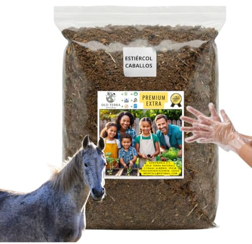 Estiércol de Caballo Curado 2 Años - Abono Orgánico Premium 100% Natural en Polvo Fino (3L) Fertilizante - Sin Olor para Huerto, Jardín y Plantas - Nutrientes para Crecimiento Explosivo