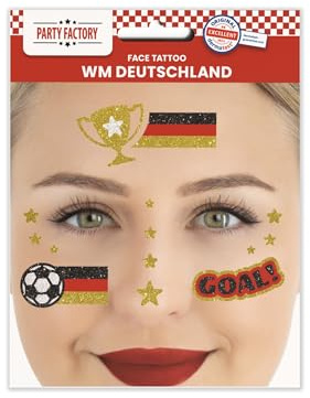 Fußball WM Glitter Face Tattoo Fußball Frau