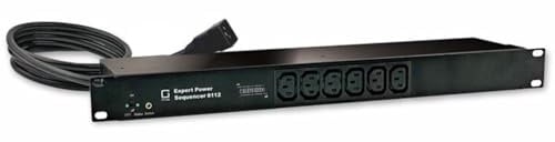 GUDE 8112-6 Expert Power Sequenzer 6X C13 mit Überspannungsschutz und Netzfilter, Anschluß C19