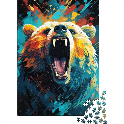 Roaring Bear Jigsaw Puzzle for Adults 1000 Pieces Abstract Art Decor nan