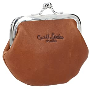 Gusti Portemonnaie Leder - Fenja aus Leder mit Clipverschluss Klickverschluss Spangenportemonnaie Geldbörse Vintage (Haselnussbraun)
