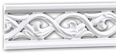 PRO[f]home® - Panel Moulding 151364 Dado Rail Decorative Moulding Frieze Moulding Rococo Baroque Style White 2 m Profhome