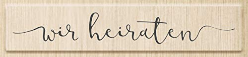 Heyda Stempel Wir heiraten 11,6x3,1cm Holz Karten stempeln