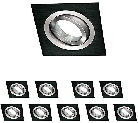 wonderlamp Classic W - E000008 - Foco empotrable redondo, IP20, 230V, diamtero de 9.3 x 2.5 cm, Negro (W-E000145)