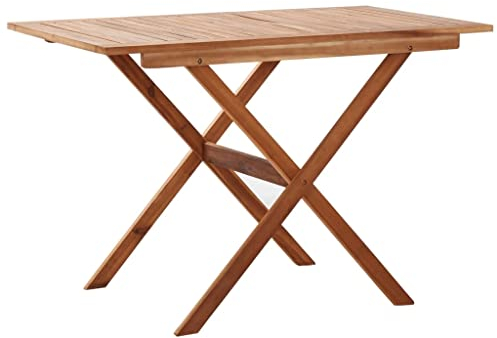 vidaXL Akazienholz Massiv Gartentisch Witterungsbeständig Tisch Esstisch Gartenmöbel Holztisch Terassentisch Balkontisch 110x67x74cm