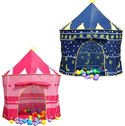 DENNY CHILDRENS KIDS POP UP WIZARD PRINCESS TENT INDOOR/OUTDOOR PLAYHOUSE (Wizard Blue)