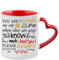 You are My Sunshine Word Art Sayings Pattern Quote Inspirational Typography Humorous Birthday Gift Unique Ceramic Cup Mug. (Red Heart Handle Mug)