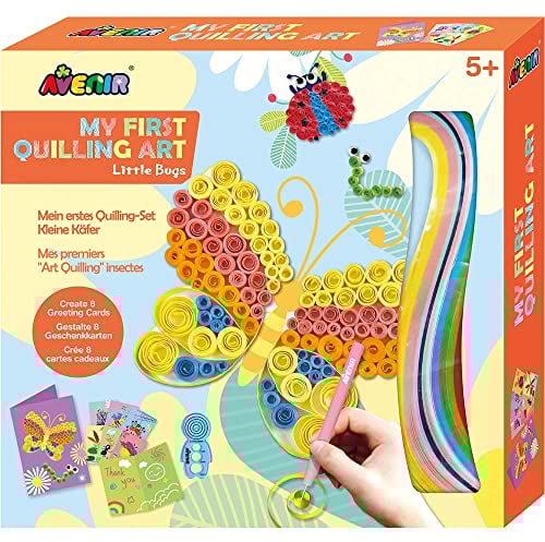 Avenir- Kit per Realizzare Quilling con Farfalle per Bambini, con Carta e Attrezzi, Colore, Medio, CH201743