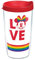 Tervis Disney-Minnie Love Vaso Aislado de Doble Pared Fabricado en Estados Unidos, Plástico, Transparente
