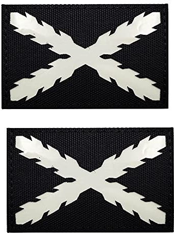 Parche de la bandera nacional de España de Tercios Real de la Cruz de Borgoña, bandera de España que brilla en la oscuridad, emblema de la moral, brazalete militar táctico, parches decorativos