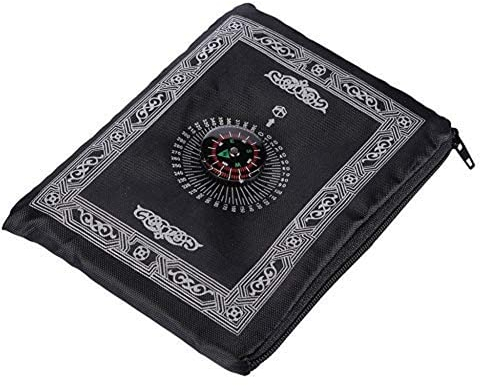 U-K Gebet Matrug Backingprayer Mat Muslim Gebetsteppich Islamischen Beten Teppich Decke Taschen Tragbare Druck Mit Kompass Tasche Für Reisen GrünDauerhaft Nützlich und praktisch Nett, 100 x 60 cm