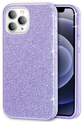 Mixroom - Custodia Cover per iPhone 11 PRO Case in TPU Morbido Lilla con Brillantini Glitter 3 in 1