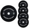 Olympic Weight Plate Disc Rubber Coated Cast Iron Bumper Weight Lifting Plates Vinyl Set for Deadlift Barbells Dumbbell Bars Strength Training Home Gym Fitness Workout 5,10,15,20KG Single & Set