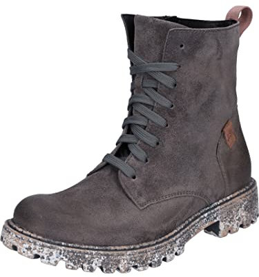 Josef Seibel Damen Combat Boots Marta 02,Weite G (Normal),Wechselfußbett,uebergangsstiefel,schnürstiefel,Stiefel,Grau (Asphalt-Kombi),38 EU