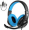 BlueFire Gaming Headset Kids with Microphone, 3.5mm Wired Comfortable Bass Stereo Volume Control for PS4/Xbox One/Xbox One S/Xbox One X/Nintendo Switch/PS4 Slim/ S4 Pro/PC/Computer/Phones (Blue)
