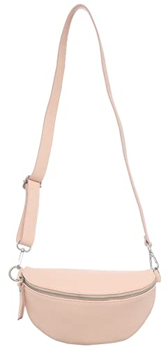 Zwillingsherz Bauchtasche mit Reißverschluss 100% Echtleder – Hochwertige Damen Bauchtasche Crossbag klein und elegant - Schultertasche Bauchtasche