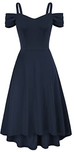 GRACE KARIN Wedding Guest Dresses Elegant V Neck Cold Shoulder A Line Dress