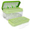 Plateaux à glaçons pour congélateur avec couvercle et poubelle, fabrication de 64 glaçons, facile à presser pour démouler la glace, 2 plateaux, 1 seau à glace et pelle (vert)