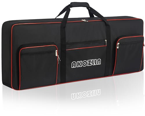 AKOZLIN 61 Keys Electric Piano Keyboard Gig Bag with Adjustable Straps and 5-Pocket Accessories, 40.6x5.3x15.7