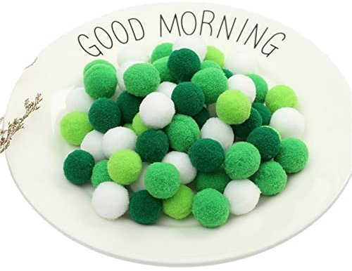 JekyTMP 1000 Pcs 1cm Stoff Pompons Weiche Deko-Kugeln Filzkugeln für Kleidung, Kostüme, Nähen und Wohn-Dekoration (Grün)