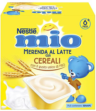 NESTLÉ MIO Merenda al Latte Cereali, 4 Vasetti da 100g (400g)
