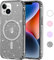 Yoedge Transparente Funda Glitter Magnética para iPhone 15 6,1, Compatible con MagSafe Brillante Negro Carcasa Antigolpes con Círculo Magnético Incorporado, TPU +PC Cover Case pour iPhone 15