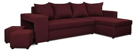 Generisch Möbel NAWSTOL - Ecksofa mit Schlaffunktion 205x130 cm - Eckcouch mit Bettkasten - Ecksofa Wohnlandschaft L Form (Linke oder RECHTE)