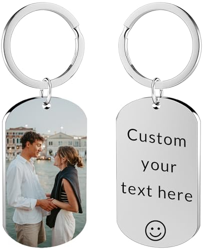 Porte-Clés Personnalisé Avec Photo Double Face Porte-Clés Personnalisé Gravé Au Laser Pour Homme Femme Famille Cadeau