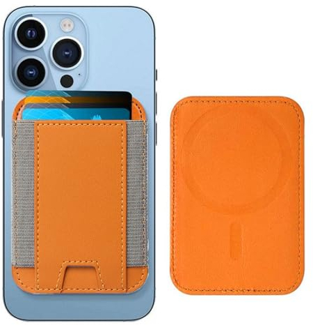 AFARER Magnetic kartenhalter for Apple Magsafe,Magsafe Wallet for iPhone 12/13/14/15/16,Leather kartenetui Magsafe,Mag-Safe Card Holder Fit 7 Cards,braun