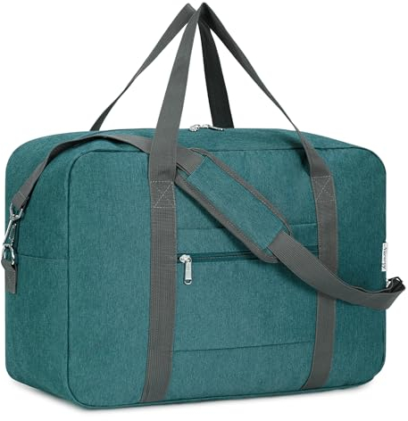 für Reisetasche Handgepäck Easyjet Handgepäck 45x36x20 Handgepäck Tasche für Flugzeug Faltbare Reisetasche Weekender Damen und Herren 30L (Blau Grün)