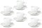 BORELLA SRL Set 6 Tazzine Tazze Caffè Zen in Porcellana con Piattini Bianco