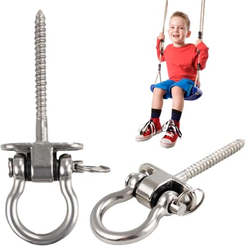 yotutun 2pcs Schaukelhaken für Holzbalken, 12.7cm Hängematte Schaukel Aufhänger Deckenhaken Schwenk Edelstahl Schaukel Halterung für Holzbalken Hängesessel, Hängematte Seil Stuhl Boxsack